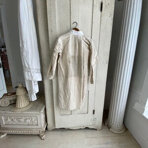 French Chemise LB Monogram Night Shirt Tunic French Linen White Hemp and Cotton Nightgown Work wear mid 1800s Workwear image 5