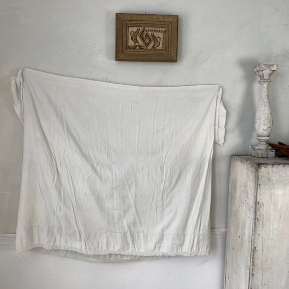 Early 1900s White Cotton Petticoat Cotton Lace Bo… - image 1