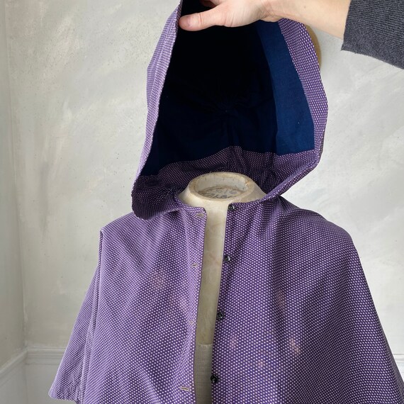 Antique French cape purple with Indigo blue dyed … - image 3