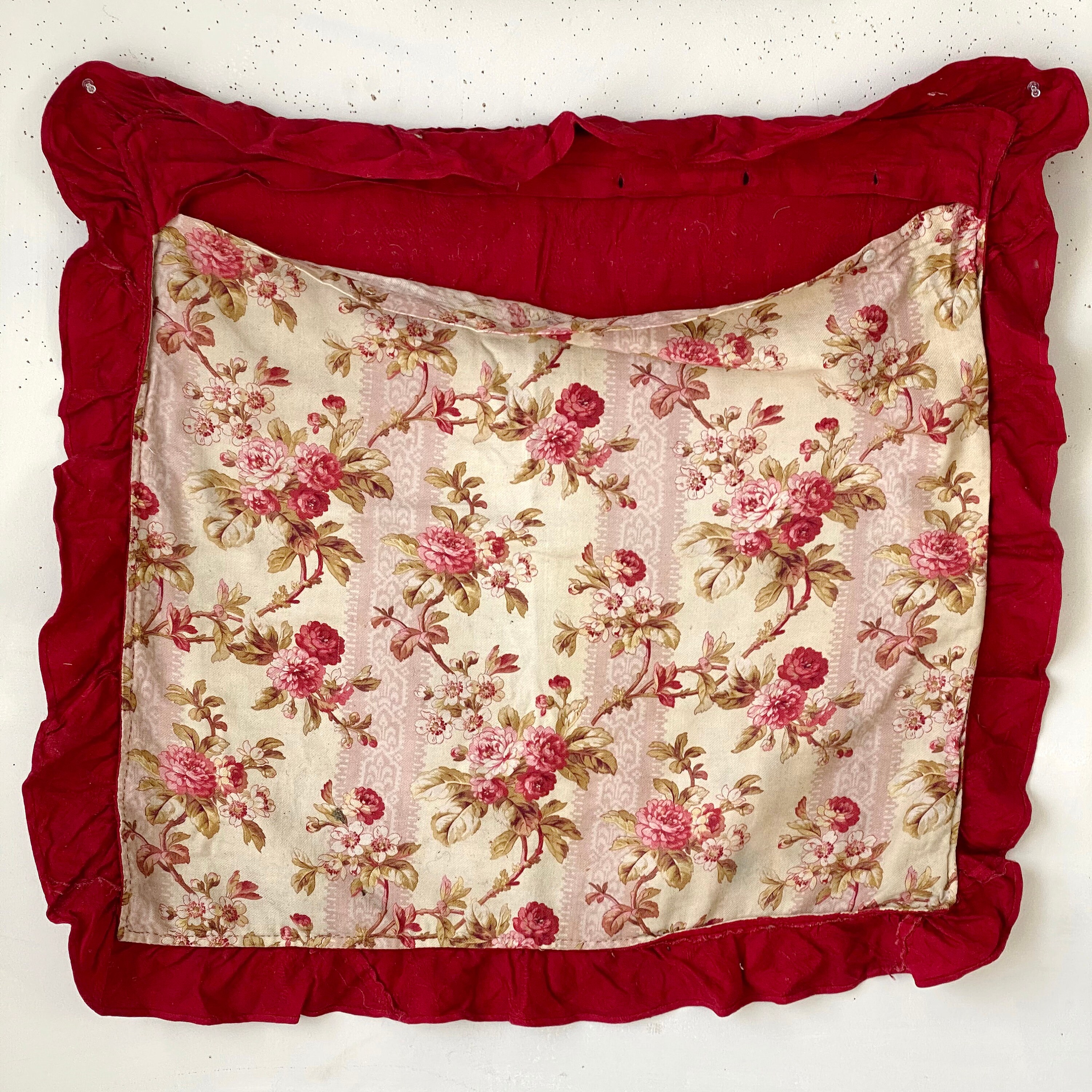 Red damask and floral fabric pillow case 1900 French fabric Etsy
