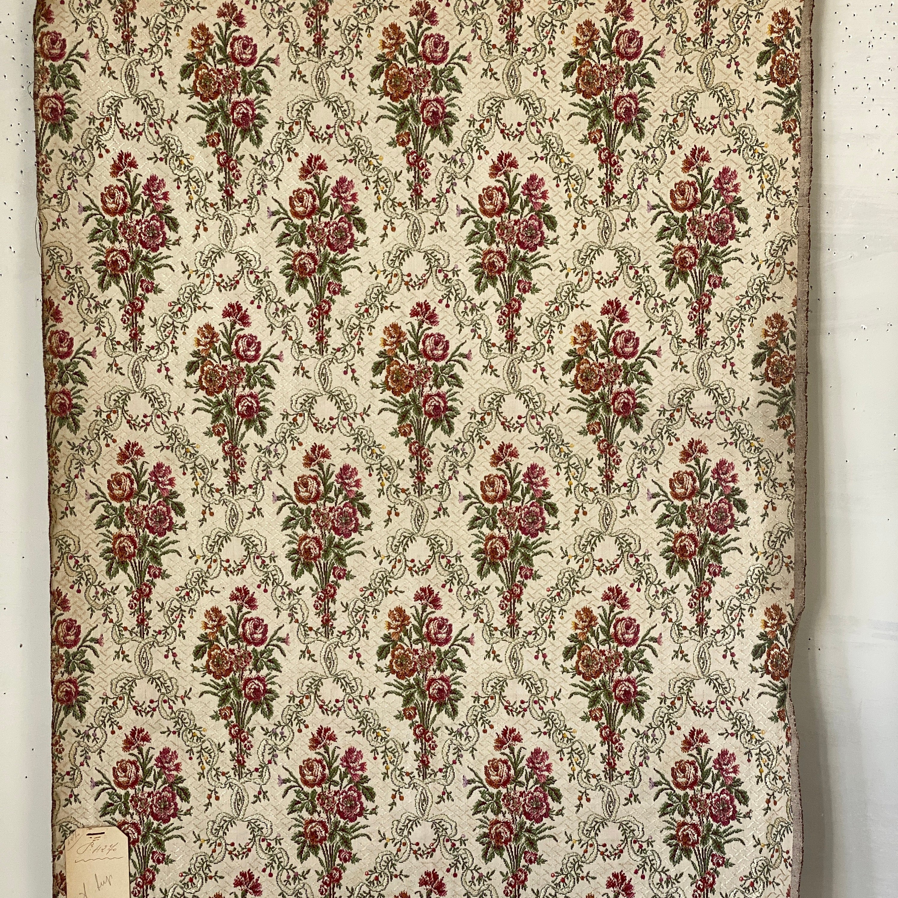 洋書　FRENCH TEXTILES Antique Cream Nouveau 1926 French Jacquard Fabric Sample