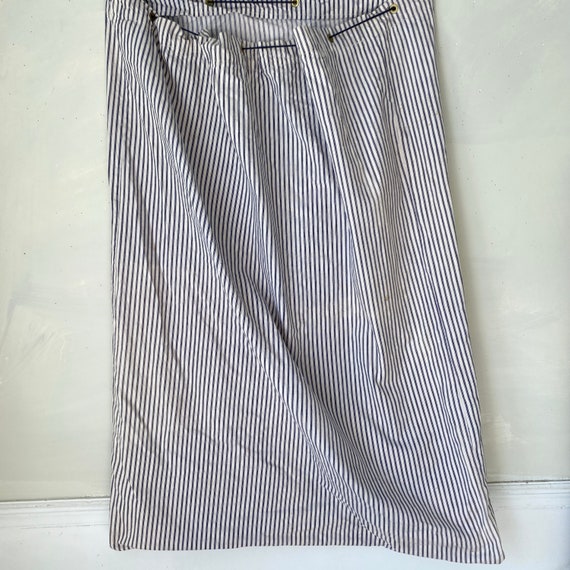 Vintage laundry bag Indigo Ticking stripe  blue D… - image 8