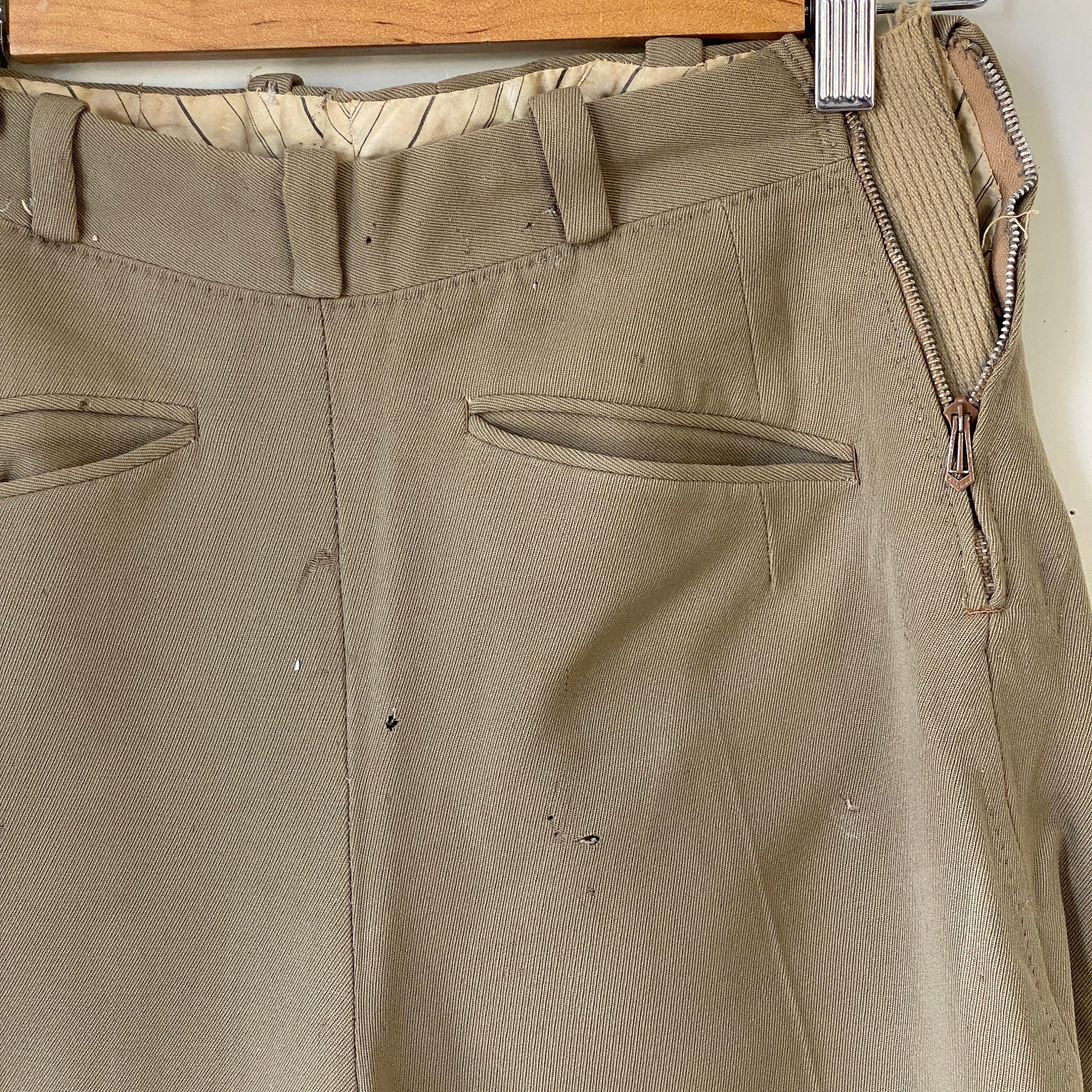 1930年代のヴィンテージ乗馬パンツ、ジョッパーズ、ウールパンツ
