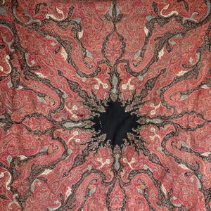 Early 19th century  Antique French paisley scarf dated Wool vintage Textile From France The Textile Trunk eco-friendly
