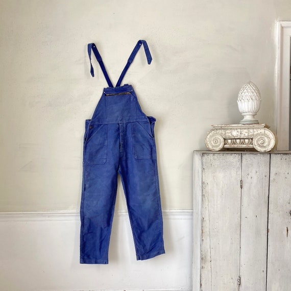 MOLESKIN Vintage Overalls French Blue Denim 1950s… - image 2