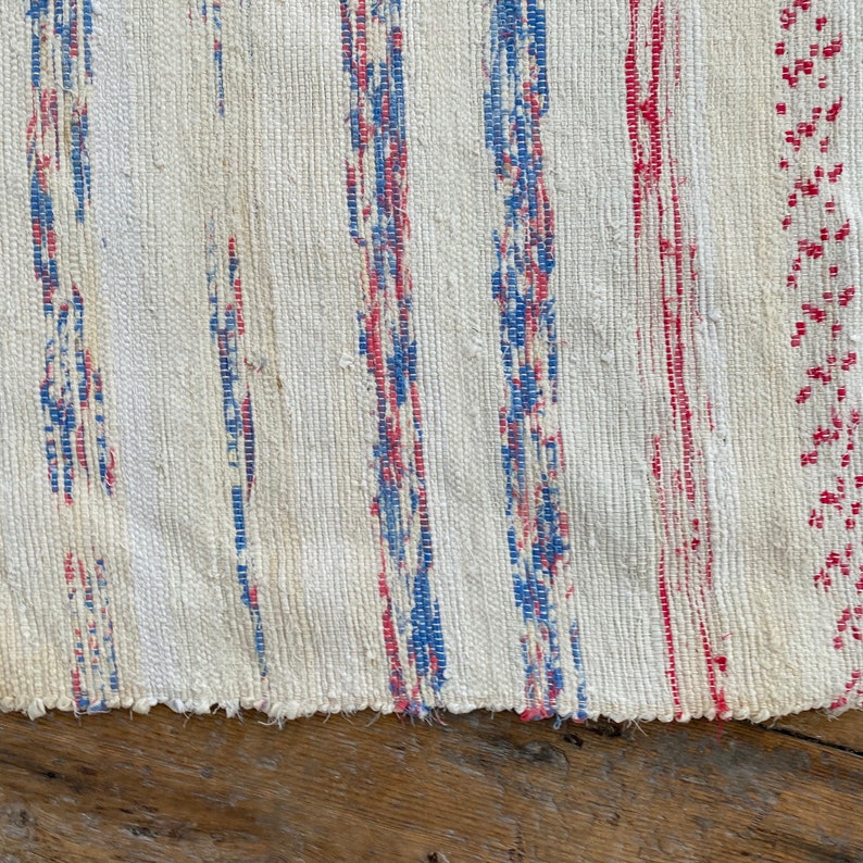 Vintage Rag Rug Stair Runner Hand Woven Hallway Carpet 36 Etsy