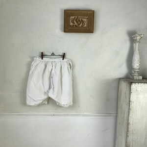 Antique French Bloomers late 1800s White Bloomers White textile Underpants Bloomers Vintage image 1