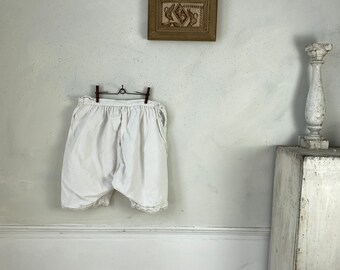 Antique French Bloomers late 1800s White Bloomers White textile Underpants Bloomers Vintage