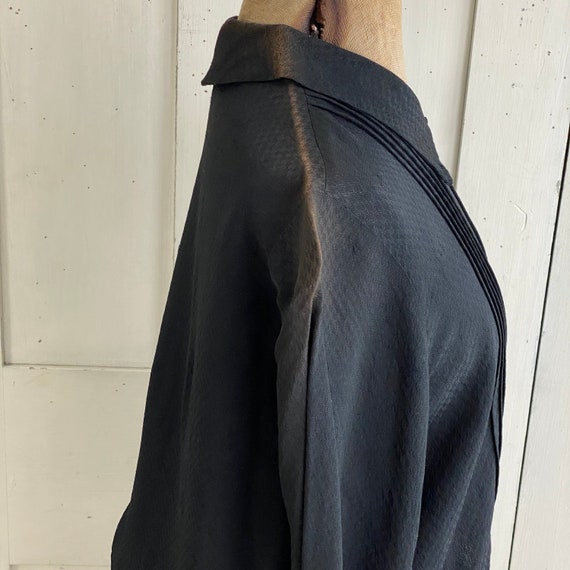 Black Wool Rayon Blouse Pleated Blouse Black Blou… - image 8