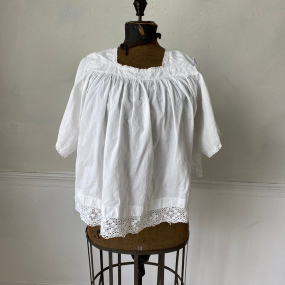 French CHOIR shirt Vintage White Blouse with lace… - image 3