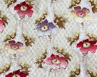 100 X  32 Art Deco delight French floral fabric floral fabric stylized flowers cotton printed cottagecore cottage farmhouse style