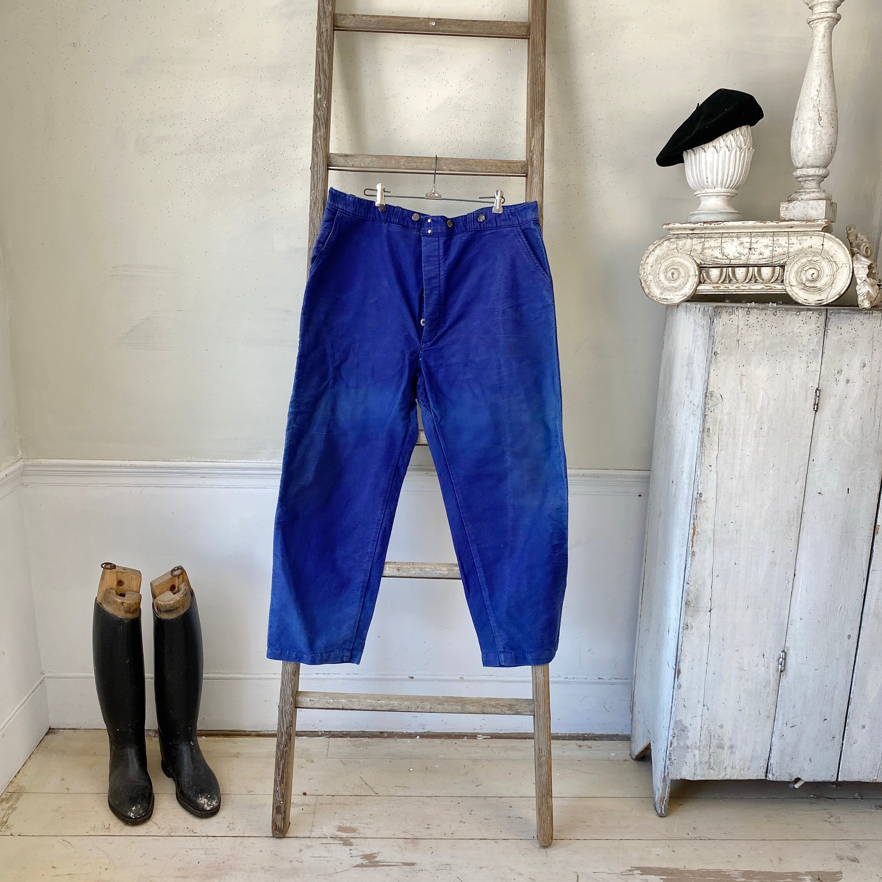42 Inch Waist 1940s French Vintage MOLESKIN Workwear Pants 42 Inch Waist 1940s French Vintage MOLESKIN Workwear Pants