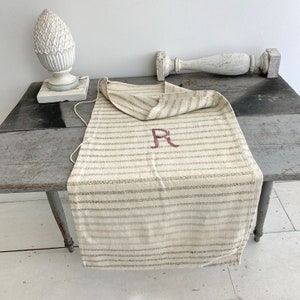Vintage Grain sack Farmhouse Chateau Chic rustic unique handmade antique hand woven linen French country grainsack VTG Vintage Primitive