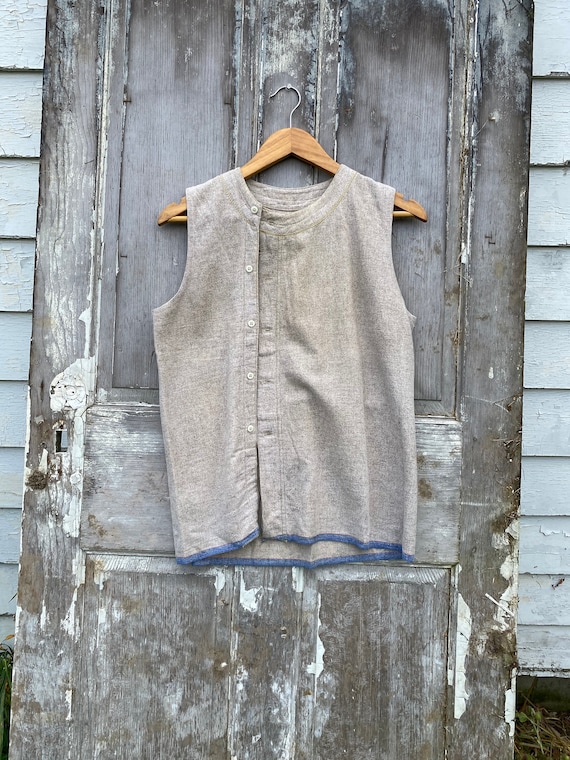 Vintage Shirt 1930s Wool French Workwear Button Up