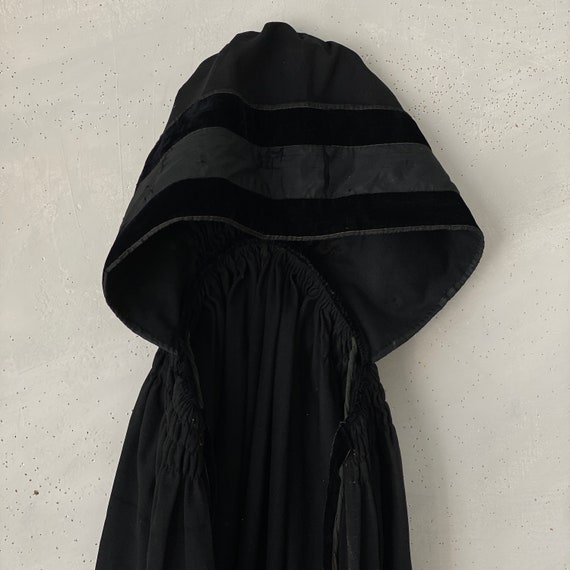 AMAZING Hooded Antique Cloak Cape French black wo… - image 4