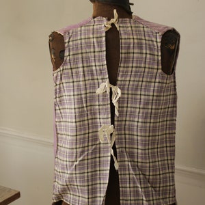 Vintage Vest French Theatrical Costume Purple Velvet & Plaid image 5