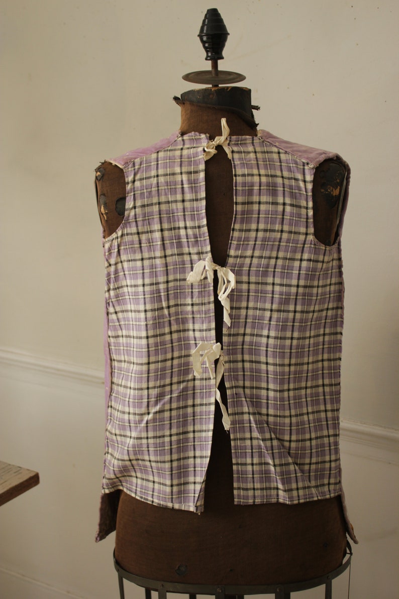 Vintage Vest French Theatrical Costume Purple Velvet & Plaid image 5