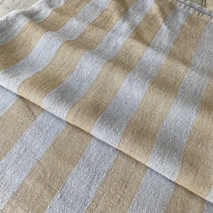 Blue Tan Stripe Sack Grainsack Upcycled Eco-friendly Farmhouse country cottage style The Textile Trunk image 5