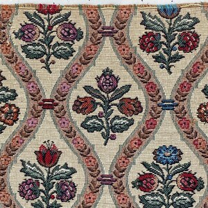 Antique floral 1920's French Jacquard fabric sample UNUSED document heavy weight upholstery furnishing material tapestry  The Textile Trunk