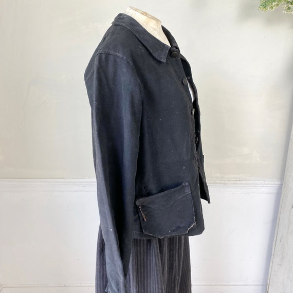 BLACK MEDIUM Vintage Jacket French Workwear Jack… - image 6