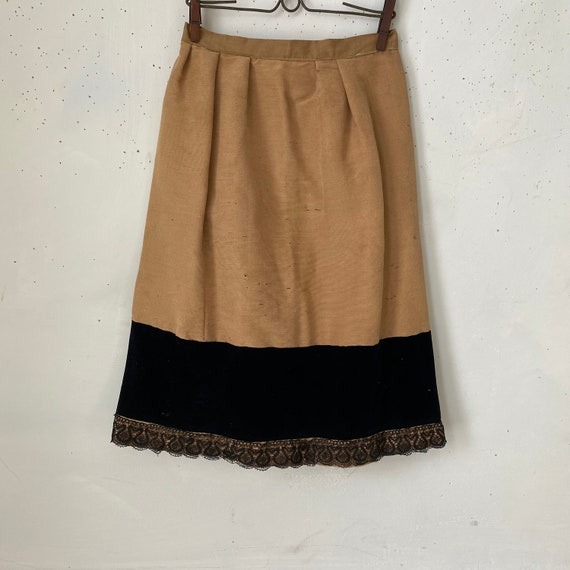 Antique Wool Silk Skirt French Victorian Garment … - image 6