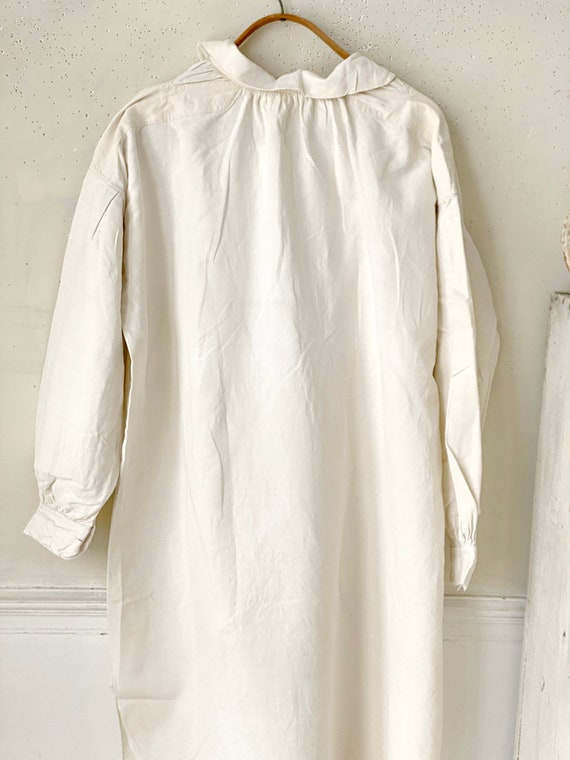 Natural linen chemise JB Large Monogram shirt Fre… - image 4