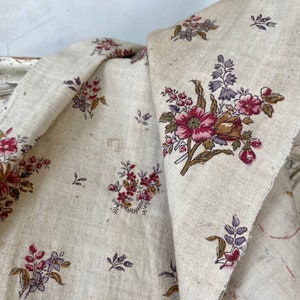 18th century Dress fabric floral French material soft hand block printed The Textile Trunk eco-friendly