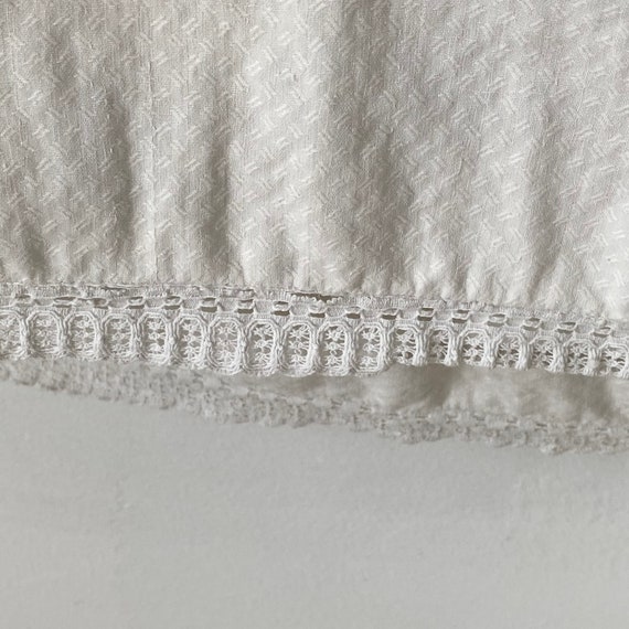 Early 1900s White Cotton Petticoat Cotton Lace Bo… - image 4