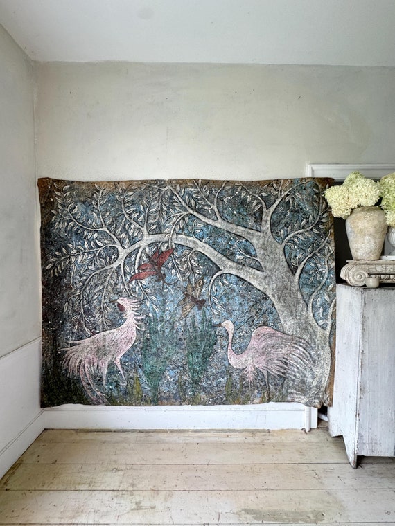 90x70 サイン入り VTG ヘルミ 絵画 フランス 抽象画 アーティスト 