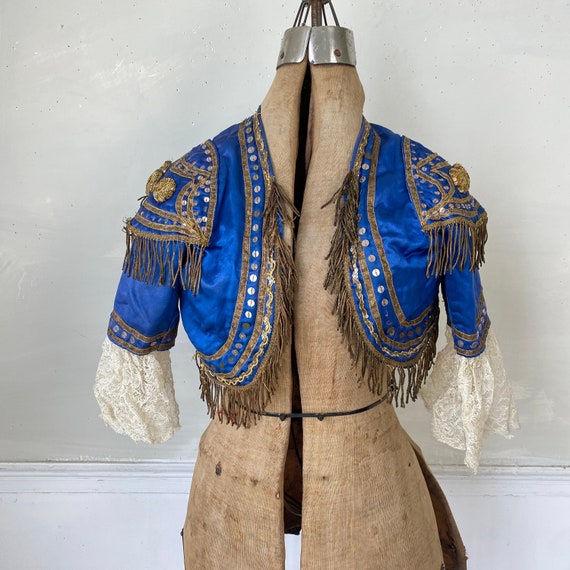 Antique Blue Silk Opera Costume San Carlo Opera C… - image 1