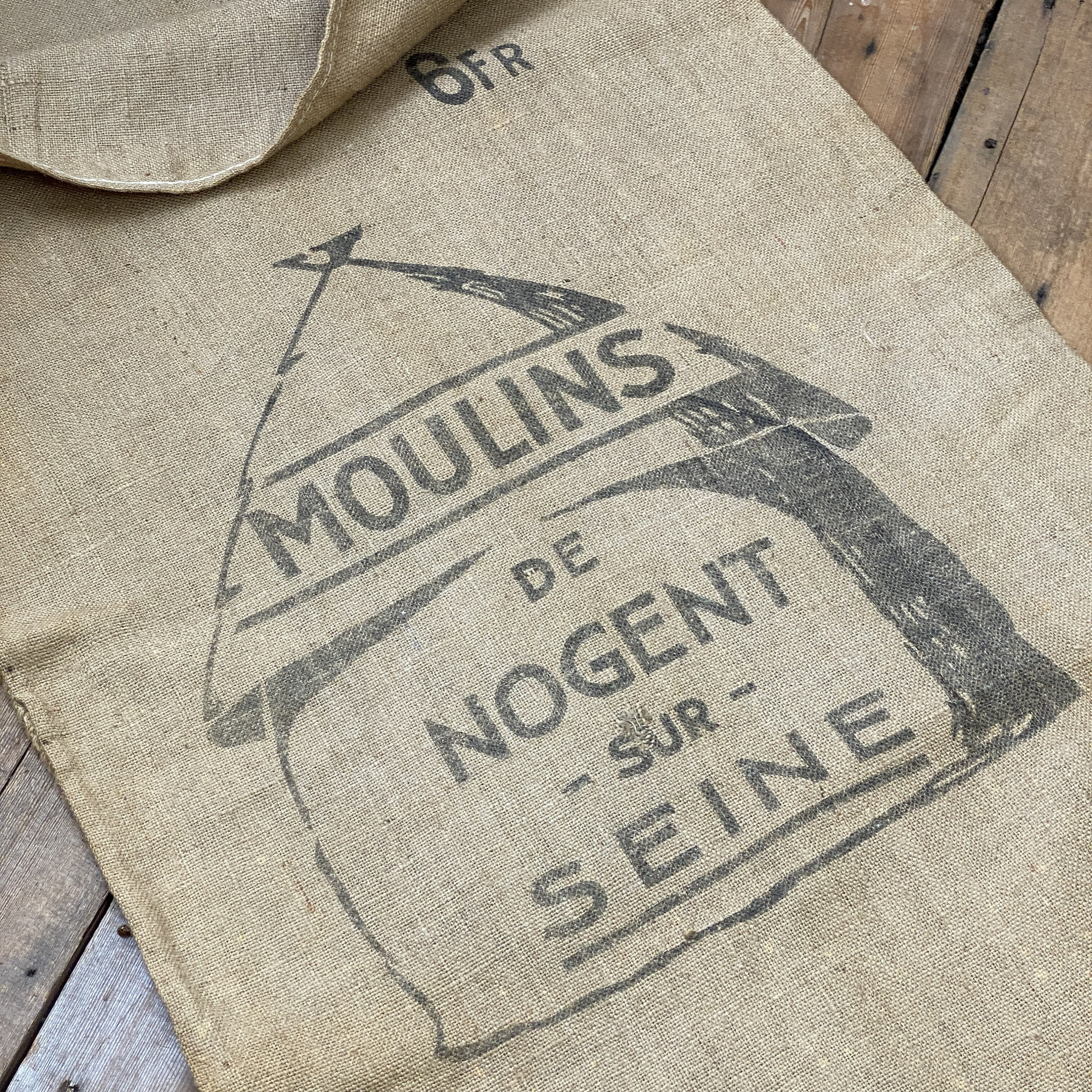 3 Wholesale Price 3 Vintage French Hessian Jute HUT Mill Moulin