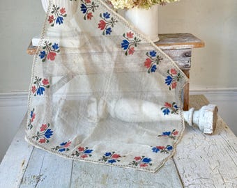 トルコ刺繍 ハンドメイド 26x25 トルコ製手刺繍タオル織ベールウェディング刺繍アンティーク19