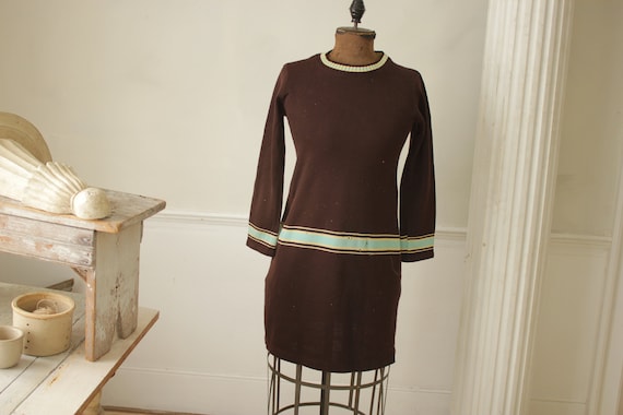 light brown sweater dress Light Coffee Cable Knit Long Sleeve Sweater Mini Dress main image 0
