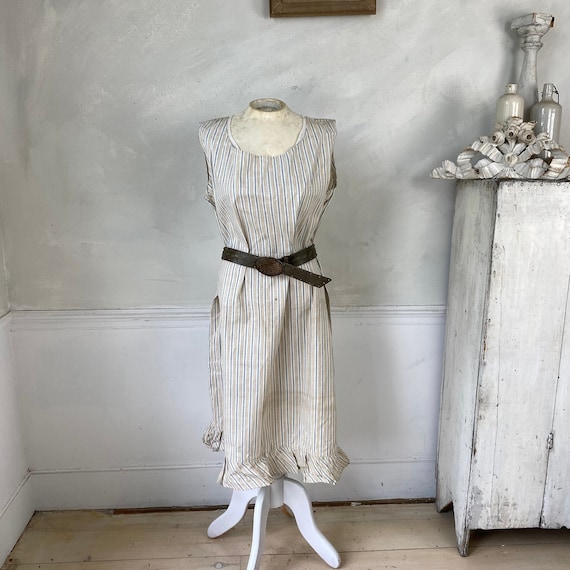Striped Vintage Cotton Slip Dress French Workwear… - image 1