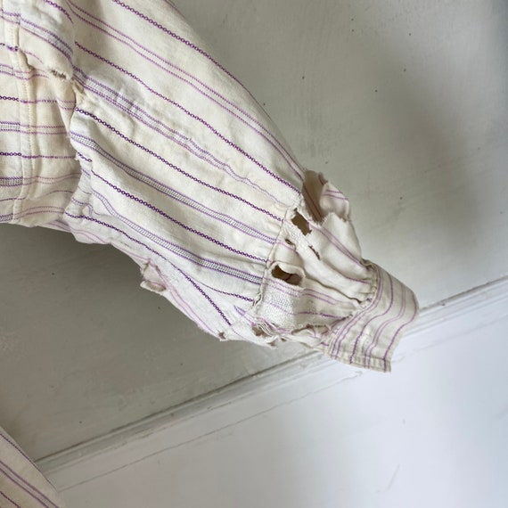 Timeworn Purple Striped work wear French shirt Vi… - image 9