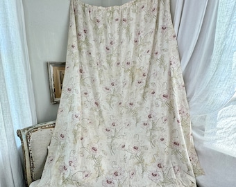 72x63 パープルのヴィンテージカーテンドレープ ゴージャスなポピー柄