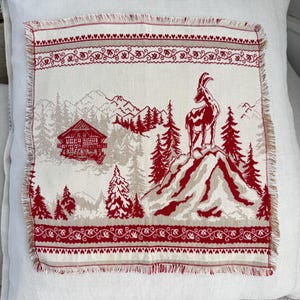 1 (8 available) Chalet home decor wall art  vintage  Alps French alpine Swiss alps Mountain goat cotton heavy weigth cloth eco-friendly