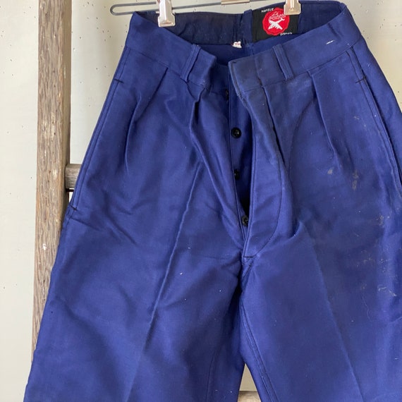 UNWORN! Vintage French Workwear Pants Dark Blue N… - image 5