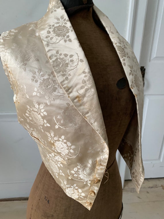 Antique Silk Vest Early Pale Cream Tone Wedding W… - image 2