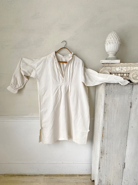 Natural linen chemise JB Large Monogram shirt Fre… - image 6