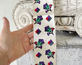 34インチ×3インチ アンティーク 1920年代 フランス製 シルクリボン