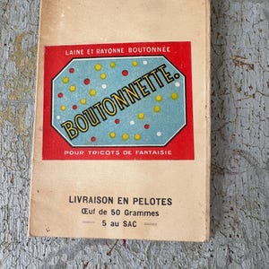 1915 Antique yarn wool knitting French sample book historical booklet swatches threads vintage collection lot eco-friendly