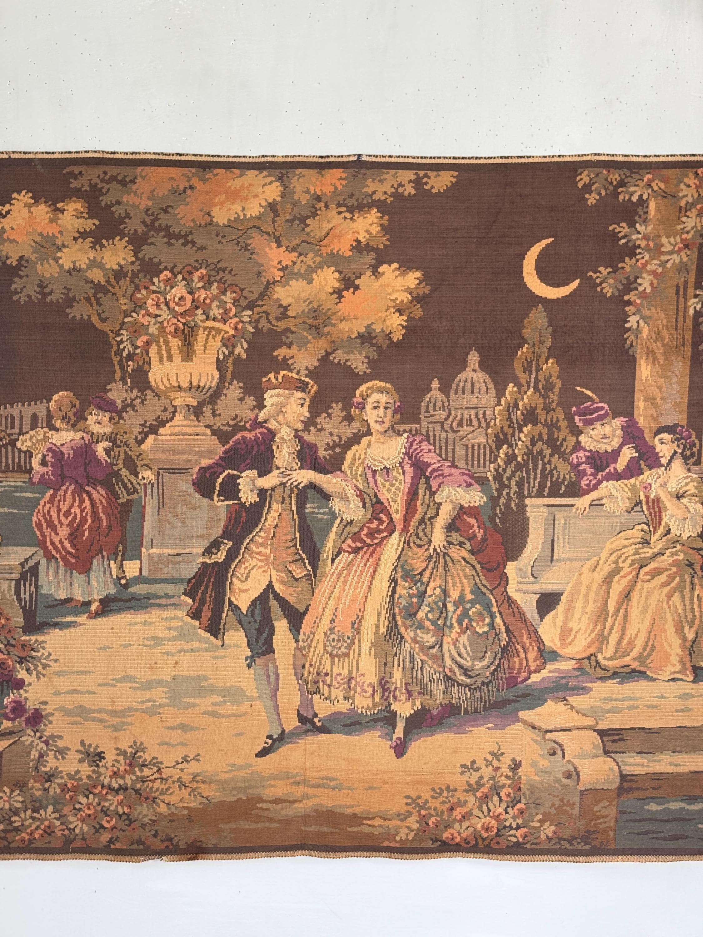 vintage tapestry 街 54x37 French Antique Tapestry Wall Hanging Art Unique Castle