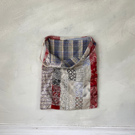 Patchwork Drawstring Bag Super Sweet  Bag Laundry… - image 6