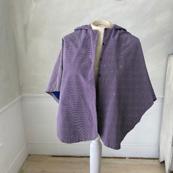 Antique French cape purple with Indigo blue dyed … - image 2