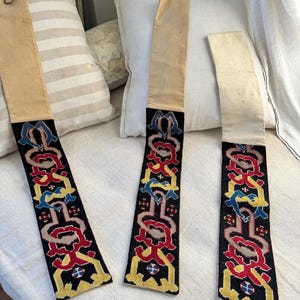 1 (3 beschikbaar) antieke Franse kunstnijverheid gordijn tieback borduren wand decor houder 19e-eeuwse Victoriaanse stijl handgemaakt uniek