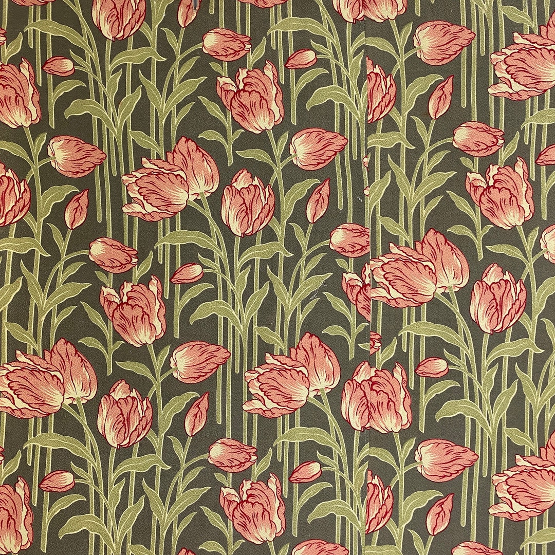 Art Deco Nouveau Antique Tulips Tulip Pattern Stylized 1890-1910