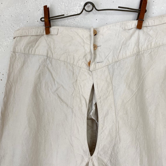 White Linen Cotton Pants Military Work wear Workw… - image 5