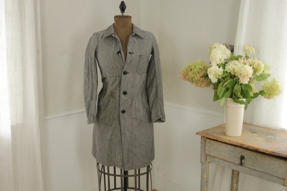Small smock dress gray French school clothing 1940