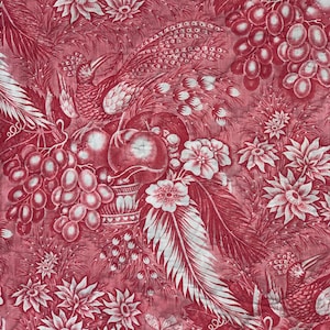 Antique French Toile Alsace  bedding textile 1800 pink Toile textile from the early 19th century boho shabby decor eco-friendly